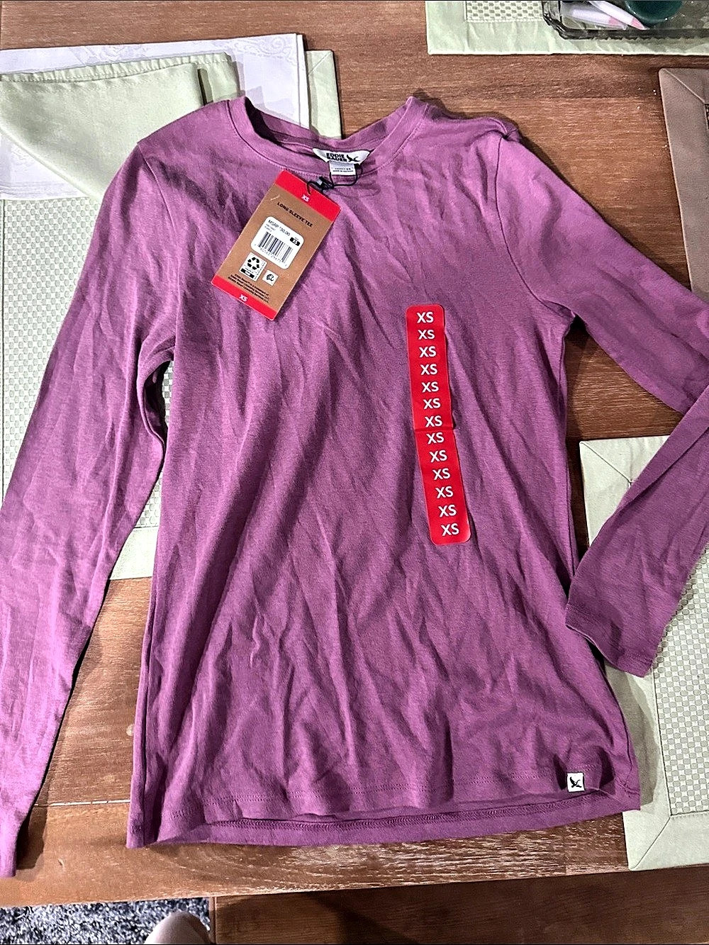 Eddie Bauer Long Sleeve Tee Purple XS NWT